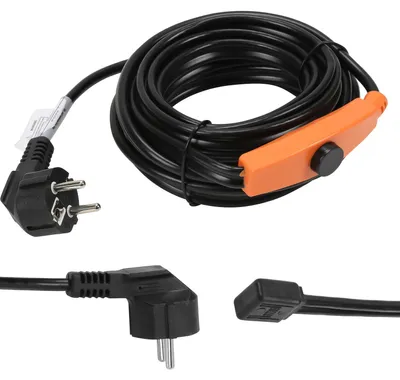 Obrázek produktu pro ISOISL topný kabel 4 m, 64 W, 16 W/m, IP68, topná páska s termostatem, pro ohřev, ochrana proti zamrznutí vodovodních potrubí, pro použití v domácnosti a zahradě