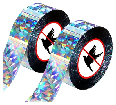 Produktbild von 2 Rollen Vogelabwehrband, Reflektorband zur Abschreckung von Vögeln, 50 m x 2,4 cm für Schutz von Gärten und Höfen