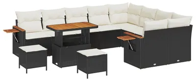Immagine prodotto di vidaXL Set di divani da giardino, 12 pezzi, nero, rattan sintetico