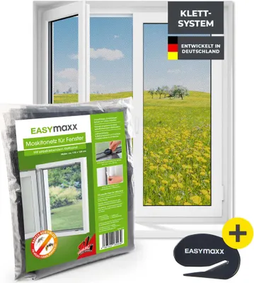 Produktbild von EASYmaxx Insect Protect Insektenschutzgitter - für Fenster bis 110x130cm - Klett