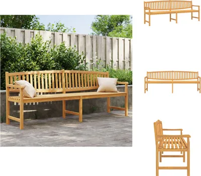 Image de vidaXL Banc de jardin 228x59,5x90 cm Bois massif Teck -  Bancs de jardin