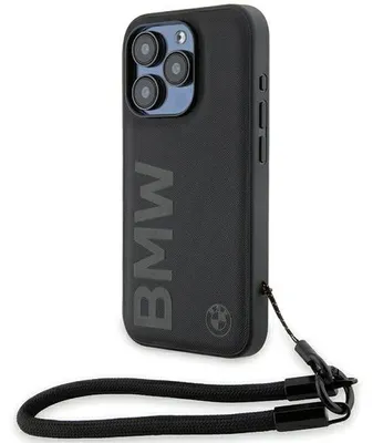 Immagine prodotto di Bmw Bmhcp15L23Rmrlk Iphone 15 Pro 6.1 Czarny/Nero Custodia rigida in pelle firma Wordmark Cavo