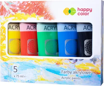Immagine prodotto di Set di colori acrilici 5 pezzi x 75 ml MIX A Happy Color