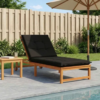 Produktbild von Möbel Sonnenliege Kissen GEMERT 100 % Polyester Schwarz - Gartenmöbelauflagen &7008