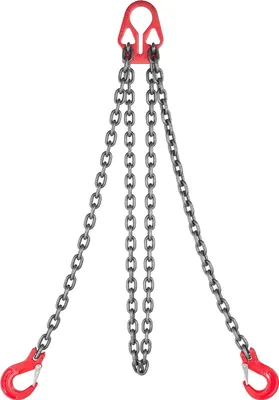 Produktbild von Anschlagkette Kettengehänge - G80 8 mm x 3 m - 2 Sicherheitslasthaken - Tragfähigkeit 3,17 t (3170 kg) - Krankette & Forstkette