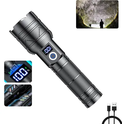 Produktbild von Taschenlampe, High Lumen Outdoor Notfall-Taschenlampe Display, 20W Licht, 500m Reichweite, 500 Batteriekapazität, für Camping, Outdoor, Nachtangeln