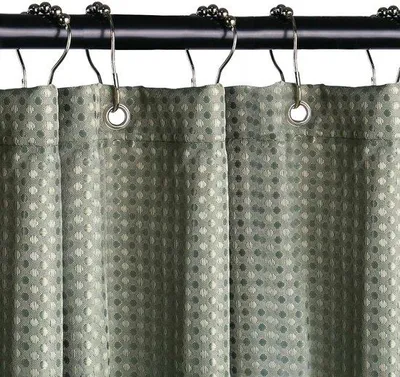 Zdjęcie produktu dla Ibenzoa® Zasłona prysznicowa 180 x 200 cm – poliester o strukturze plastra miodu, wodoodporna, antygrzybowa i antybakteryjna, obciążony dół, w zestawie 12 metalowych oczek, kolor: zielony