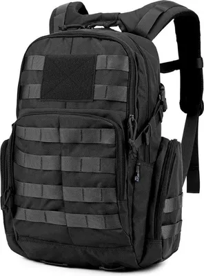 Produktbild von Rucksack - 25 Liter - Verschließbar - Stylisch - Hikingsack - Campingtas - Laptopfach - Wandertasche - Uni - Reisetasche - Abenteuer - Wandertasche - Schwarz