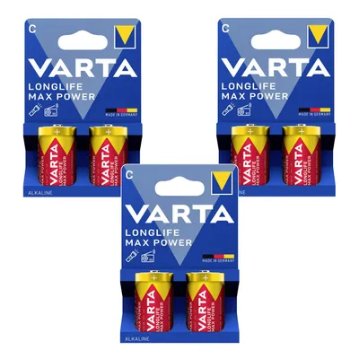 Image de 6 piles VARTA Longlife Max Power R14 C LR14