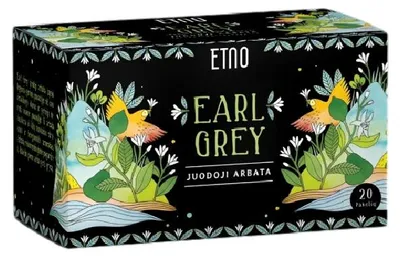 Obrázek produktu pro Černý čaj ETNO Earl Grey, 20 kusů.