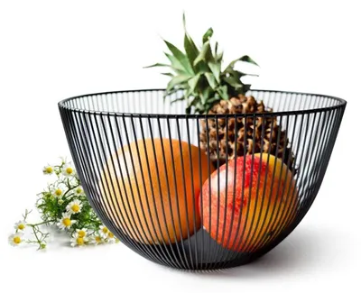 Image de Panier à fruits décoratif - Métal, diamètre 24,5 cm