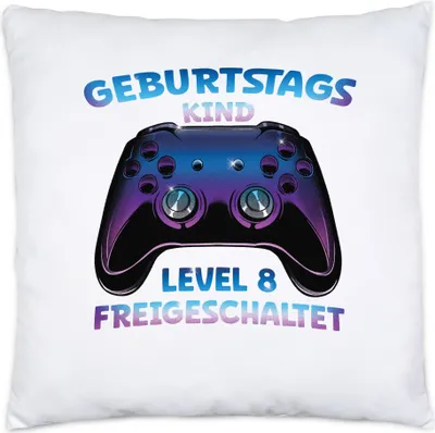 Produktbild von Geburtstagskind Level 8 Freigeschaltet Kissen Happy Birthday Geburtstag Alles Gute Controller Konsole Gamer