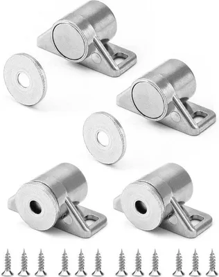 Productafbeelding van Famanu Magnetische Set - 4 sterke magnetische houders voor laden en kasten - Zinklegering met schroeven - Zilverkleurig
