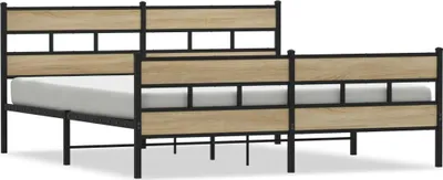 Obrázek produktu pro vidaXL Kovová postel bez matrace Sonoma dub 180x200 cm