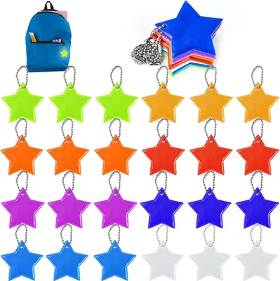 Produktbild von Reflektoren Kinder Anhänger, Reflektor Anhänger Kinder Sinnvolle Mitbringsel Kindergeburtstag Jahre Schlüsselanhänger Mitgebsel für Rucksack Radfahren Gehen Laufen Bunt