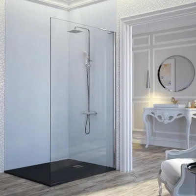 Produktbild von Walk In Duschwand FRESH FREE chrom -  Glas 8mm 98.5-99.5 cm / links