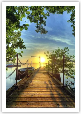 Produktbild von Poster - Poster ohne Rahmen - See Sonnenuntergang Boot Landschaft - 70x100 cm - Wand Bild - Wanddeko - Wandbilder - Kunstposter - Wandposter - Bilder - Kunstdruck - Wandbild - P2XPA70x100-2573