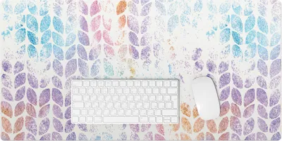 Produktbild von Blätter In Pastelltönen – Schreibtischunterlage – Rutschfeste Tischunterlage – Schreibtischmatte für Büro & Zuhause – Schreibunterlage – Mauspad – Tischmatte – 90 x 45 cm