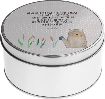 Produktbild von Mr. & Mrs. Panda zuckerdose Otter Stein - Grau Pastell - Geschenk, Witzige Fakten, keksdosen, Keksdose, Vorratsdosen, Seeotter, gebäckdose, Fun Facts, Erinnerungsbox