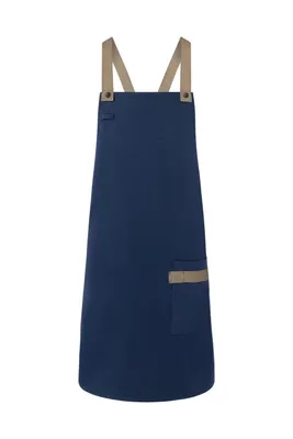 Obrázek produktu pro Karlowsky LS 38 | Zástěra městského vzhledu s křížovými popruhy a kapsou - Barva: Steel Blue (přibližně Pantone 2380C) - Rozměr: 70 x 85 cm
