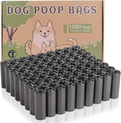Imagen del producto de Bolsas para excrementos de perros, 1080 unidades. Bolsas extra gruesas y duraderas. 100% a prueba de fugas y fáciles de transportar. Adecuadas para todos los perros