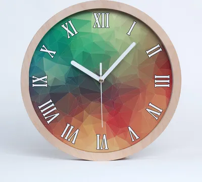 Produktbild von Holzuhr 20fi cm wanduhr - weiße Spitzen - geometrischer Hintergrund