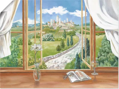 Produktbild von ARTland Poster Fenster zur Toskana Größe: 120x90 cm