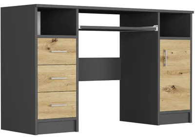 Obrázek produktu pro Psací stůl počítačový 120 cm zásuvky skříňka FRAMIRE N-11 antracit mix artisan