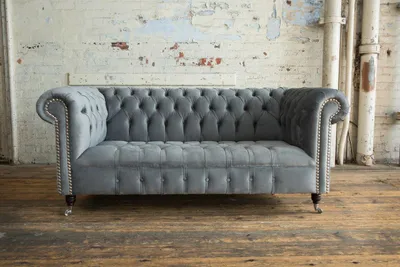 Productafbeelding van Chesterfield driezitter designbank, gestoffeerde bank, bank, sofa, stof, textiel, driezitter