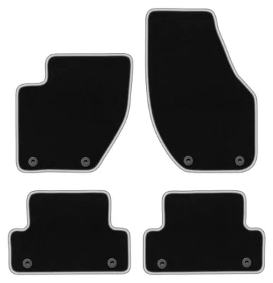 Immagine prodotto di Tappetini in moquette per Volvo V40 II dal 2012 (station wagon/Cross country) – set 4 pezzi, nero/argento, su misura – Wielganizator CARLUX