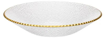 Produktbild von Ovale Glasschüssel mit goldenem Rand, 29,5 x 19 x 6 cm