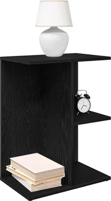 Obrázek produktu pro vidaXL Noční stolek černý dubový vzhled 46,5x29x61 cm materiál na bázi dřeva
