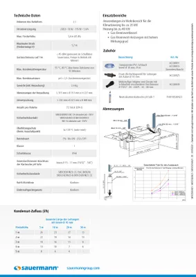 Product technical data and diagrams.