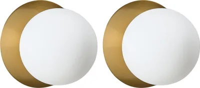 Produktbild von BELIANI Wandleuchte 2er-Set gold Metallfuß Glasschirm modern