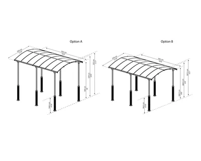 Image de Carport 18.2m² gris anthracite - Palram - 705913 - alpine 5000