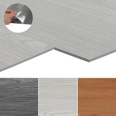 Produktbild von Jayseuw 2,5m² Vinylboden Vinyl Laminat Selbstklebend Dielen Planke PVC Bodenbelag Rutschfest Wasserfest 18 Stück Vinyl-Dielen Holzmaserung Dielen Dicke 2 mm (Grau)