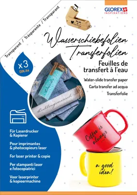 Produktbild von Wasserschiebefolie Transferfolie DIN A4 3 Stück