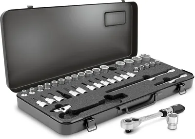 Image de Jeu de clés à douilles, 6 pans, 35 pièces, 10 mm (3/8") : 1/4-7/8" A