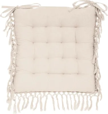 Immagine prodotto di Cuscino per sedia con frangia, beige, 40 x 40 cm,