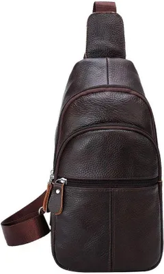Immagine prodotto di Borsa a tracolla unisex, borsa a spalla, borsa da viaggio, in pelle marrone