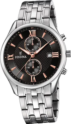 Immagine prodotto di Festina orologio da uomo in acciaio inossidabile F6854/7 orologio da polso analogico argento retrò D2UF6854/7