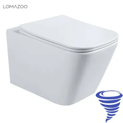 Zdjęcie produktu dla LOMAZOO LINEA Toaleta wisząca - Biała - Kwadratowa