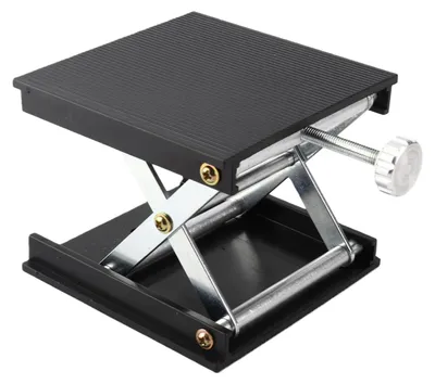 Hefbühne 90x90mm Kunststoff, Metall, schwarz, höhenverstellbar