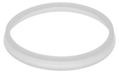 A white ring-shaped gasket is shown against a white background.