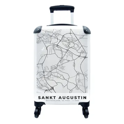 Produktbild von MuchoWow® Koffer Handgepäck Trolley Rollkoffer Kleine Reisekoffer mit 4 Rollen - Stadtplan - Sankt Augustin - Karte - Deutschland - Cabin Size < 55x40x23 cm & 55x40x20 cm - Fotokoffer - Kabinenkoffer - Boardgepäck - Reise-Box - Reisekoffer - Reisegepäck - Koffer mit Bild - Trolley für Kinder
