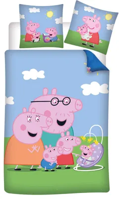 Produktbild von Peppa Wutz "Family" - Bettwäsche-Set mit Wendemotiv, 135x200 & 80x80