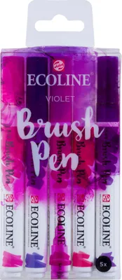 Produktbild von Talens ecoline Satz von 5 Pinsel Stifte Pinselspitze lila