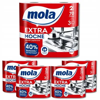 Zdjęcie produktu dla Ręczniki papierowe Mola Extra Mocne (2 rolki) x 5 sztuk