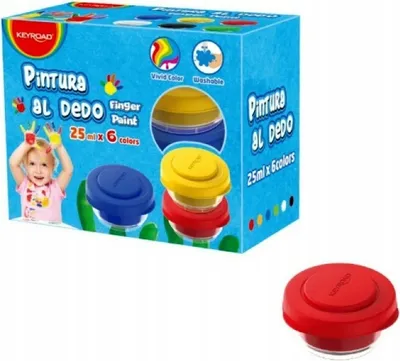 Zdjęcie produktu dla Farby do malowania palcami Keyroad 6 kolorów