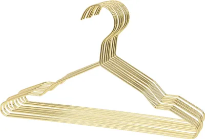 Produktbild von Kinderkleiderbügel aus Metall mit Schulterkerben – Gold – 10er-Pack – von Harbor Housewares